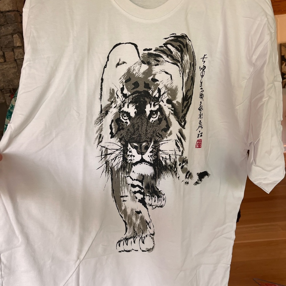 White Graphic Tiger T-Shirt